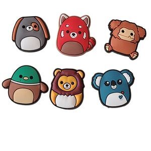 Squishmallows 6-pc Shoe Jewelry Croc Charms Duck Koala Dog Panda Lion Set NWT